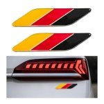 3D Tricolor Flag Emblem Badge Sticker Set