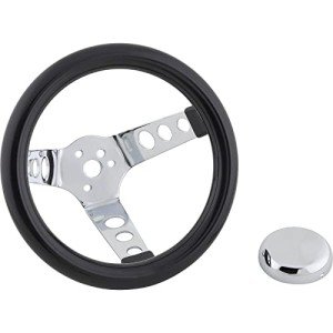 Classic 9-3/4 Inch Black Steering Wheel for ATVs