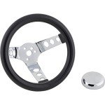 Classic 9-3/4 Inch Black Steering Wheel for ATVs
