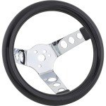 Classic 9-3/4 Inch Black Steering Wheel for ATVs