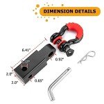 WeiSen 2" Rear UTV Hitch with Shackle Receiver