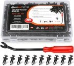 moveland 200PCS 8mm UTV ATV Fender Push Clips with Fastener Removal Tool, Nylon Body Rivets Fasteners Clips Compatible with Polaris Ranger RZR Can Am Kawasaki Teryx Honda Suzuki Sportsman