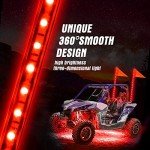 2PCS 4FT Red LED Whip Lights for ATVs