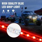 2PCS 4FT Red LED Whip Lights for ATVs
