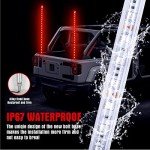 2PCS 4FT Red LED Whip Lights for ATVs