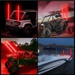 2PCS 4FT Red LED Whip Lights for ATVs