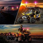 2PCS 1ft RGB COB LED Whip Lights with Remote