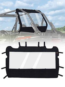 ZIDIYORUO UTV Soft Rear Windshield -Polaris RZR Back Window - Durable, Easy Install, Compatible with RZR XP 1000 & TURBO (2014-2023) - Rear Wind Cover Keeps Air/Rain/Dust/Pebbles/Mud Away from Seats