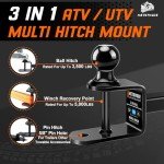 METOWARE 3-in-1 ATV Trailer Hitch with 2" Ball