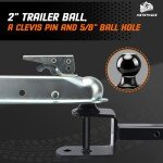 METOWARE 3-in-1 ATV Trailer Hitch with 2" Ball
