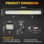 NAOEVO 20” LED Light Bar & 4” Pod Lights