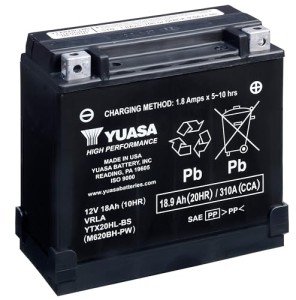 Yuasa YUAM620BH YTX20HL-BS Maintenance Free H Series AGM Battery with Acid pack