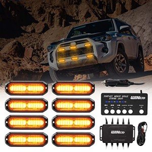 WINECO 8PCS Amber Emergency Strobe Lights Kit