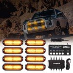 WINECO 8PCS Amber Emergency Strobe Lights Kit
