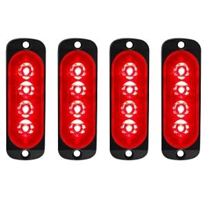 4-LED Red Emergency Strobe Light Bar for ATVs