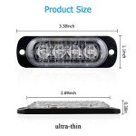 4-LED Red Emergency Strobe Light Bar for ATVs
