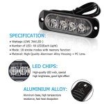4-LED Red Emergency Strobe Light Bar for ATVs