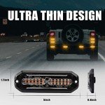 WINECO 8PCS Amber Emergency Strobe Lights Kit