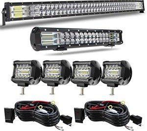 52" Curved LED Light Bar + 20" & Cube Pods