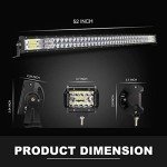 52" Curved LED Light Bar + 20" & Cube Pods