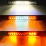 12-LED Amber & White Emergency Strobe Light Bar