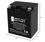 Mighty Max Battery YB12A-A -12 Volt 12 AH, 165 CCA, Rechargeable Maintenance Free SLA AGM Motorcycle Battery