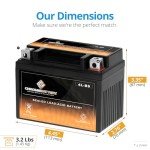 Chrome Battery YTX4L-BS Maintenance Free Replacement Battery for ATV, Motorcycle, and Scooter: 12 Volts, .4 Amps, 3Ah, Nut and Bolt (T3) Terminal