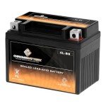 Chrome Battery YTX4L-BS Maintenance Free Replacement Battery for ATV, Motorcycle, and Scooter: 12 Volts, .4 Amps, 3Ah, Nut and Bolt (T3) Terminal