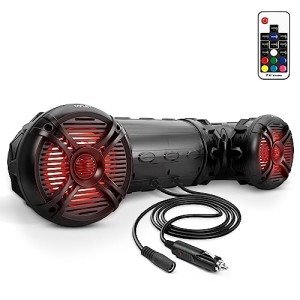Pyle Waterproof Bluetooth Speakers with LED Lights