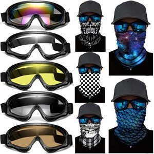 10-Pack Dirt Bike Goggles and Face Masks Set