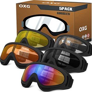 5 Pack ATV Goggles for Men, Women, Kids