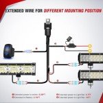 Nilight LED Light Bar Wiring Harness Kit 12V