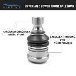 Nakuuly Upper and Lower Front Ball Joint 4 Pcs Compatible with Polaris RZR 570 800 900 All Models Ranger Sportsman Scrambler Replaces # 7061220 7061187 7081505 7081580
