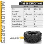 Set of 4 All-Terrain ATV/UTV Tires 25x8-12 & 25x10-12