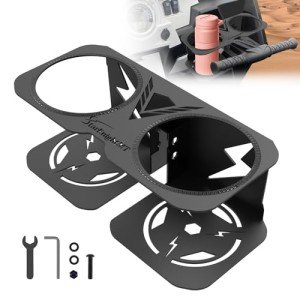 StarknightMT RZR Cup Holder, RZR Passenger Grab Handle Drink Cup Holder Aluminum Fits 18-40oz Cups for RZR 1000 XP 14-23/ RZR 900 14-20/ RZR 800 12-14/ XP Turbo 16-21 RZR Accessories