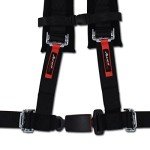 AAAA Aces Racing Polaris RZR 4 Point Harness (Pair) with Seat Belt Bypass ((PAIR) BLACK)