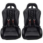 AAAA Aces Racing Polaris RZR 4 Point Harness (Pair) with Seat Belt Bypass ((PAIR) BLACK)