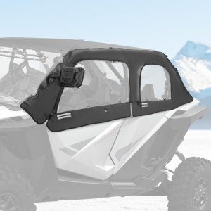 KEMIMOTO 2024 Soft Cab Enclosure Upper Doors, Upgraded Zipper UTV Cab Enclosure Side Window Kit Replace 2884665 Compatible with 2020-2024 Polaris RZR PRO XP 4, 2022-2024 Polaris RZR Turbo R 4