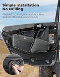 KEMIMOTO 2024/2025+ XP 1000 Front Door Bag Compatible With 2024/2025+ Polaris RZR XP 1000/4 1000 UTV Storage Bags Side Tool Bags PVC Wear Resistant Double Zippers