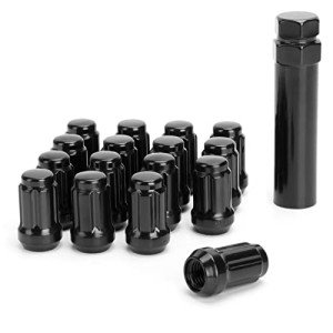 ATV m12x1.5 Wheel Lug Nuts Black, Dynofit (16+1) 12mmx1.5 Spline Lug Nuts Aftermarket for Polaris Ranger XP 900/1000, General 1000, RZR S 900, XP 1000, Pioneer 500, 700, 1000, 19mm/21mm Hex Key