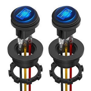 Waterproof 12V LED Rocker Switch - 2 Pack