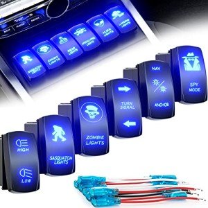 Custom 6-Pack Laser Etched Rocker Switches 12V/24V