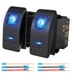 2PCS 12V Marine Boat Rocker Switch with LED