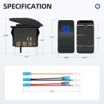 2PCS 12V Marine Boat Rocker Switch with LED