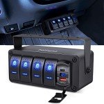 Nilight 4 Gang Rocker Switch Panel with USB Charger