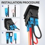 2PCS 12V Marine Boat Rocker Switch with LED