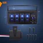 Nilight 4 Gang Rocker Switch Panel with USB Charger