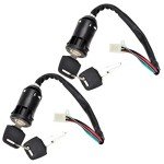 HIAORS 4 Wire Ignition Key Switch Set for ATVs
