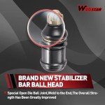 WOOSTAR 12mm Round Arm Ball Joint Replacement for 50cc 70cc 90cc 110cc 125cc 150cc 200cc 250cc ATV Quad 4 Wheeler Baja UTV Dune Buggy