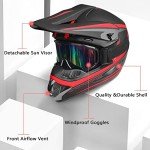 Kids Skull ATV Helmet & Gear 4-Piece Set